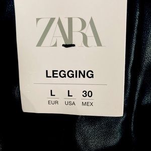 Zara Faux leather Side Split leggings